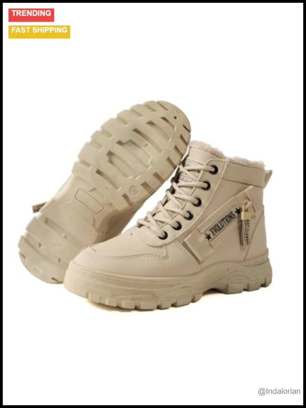 Women's Faux Leather Waterproof Snow Booties Non-Slip Fur Lined Winter